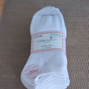 Soft White Full Cushion No Show Socks - 6 Pack New